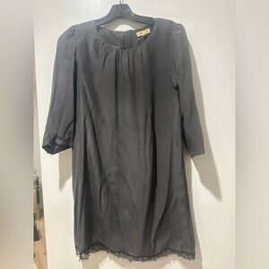 Silence + Noise Charcoal Silk Dress